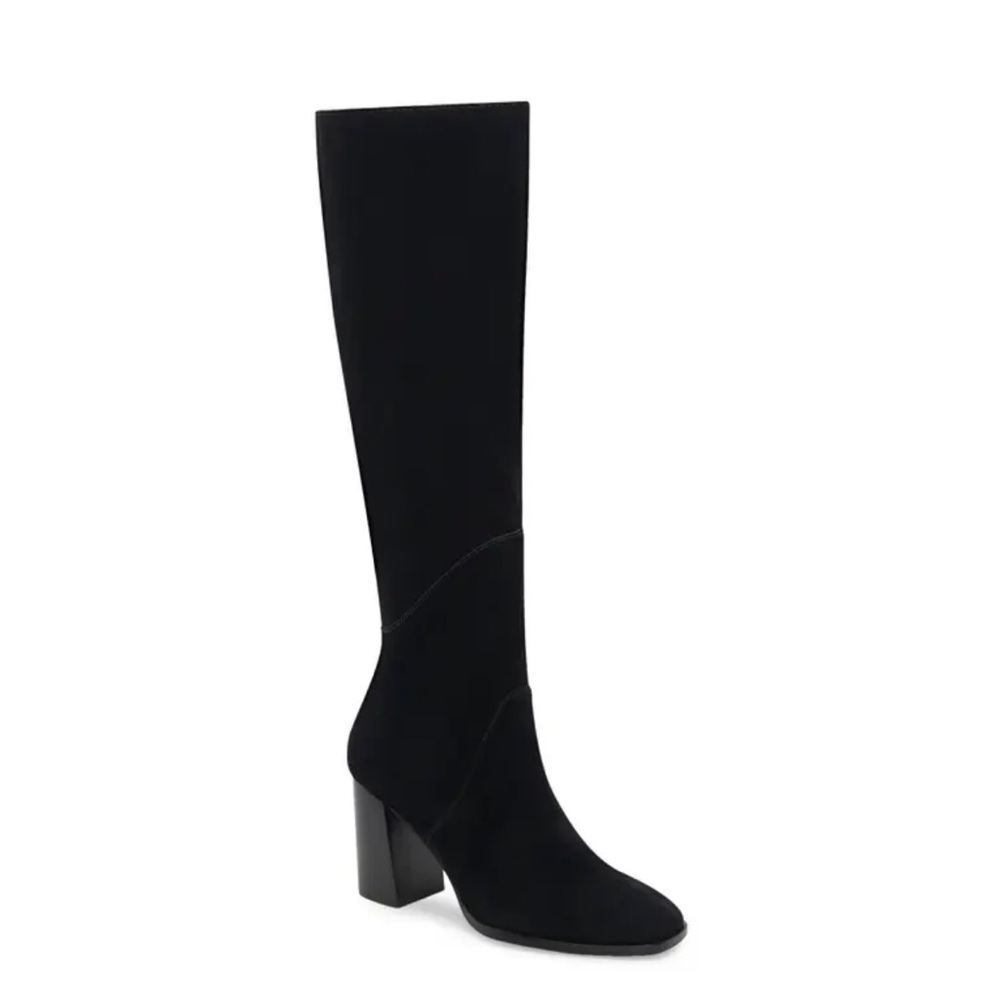 Dolce Vita Flin Black Suede Heeled Tall Boot 6